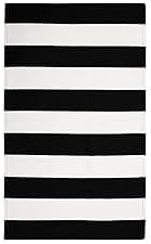KOZYFLY Black and White Striped Area Rug 275x43 Inches