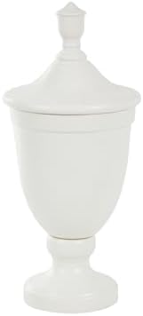 Deco 79 White Ceramic Decorative Jar with Lid