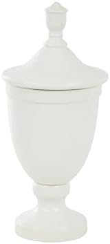 Deco 79 White Ceramic Decorative Jar with Lid