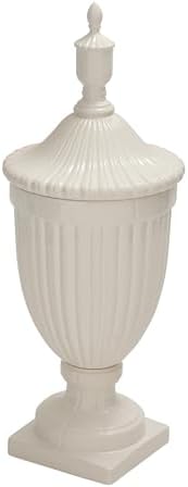 Deco 79 White Ceramic Decorative Urn Jar with Lid