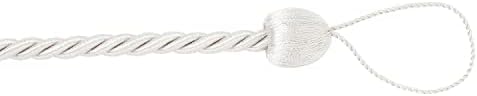 2 Pack Curtain Ropes Tiebacks Handmade Holdbacks - Polyester White