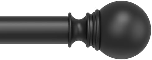 Black Curtain Rod 66-120 Inch Adjustable Heavy Duty