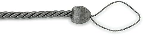 2 Pack Charcoal Polyester Curtain Tiebacks 1