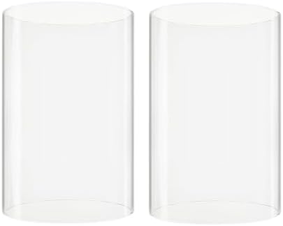 CYS EXCEL 2PCS Open Ended Clear Hurricane Candle Holder