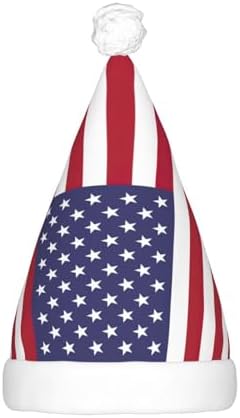 American Flag Christmas Hat with LED Lights