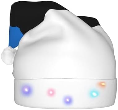 Estonia Flag Print Christmas Hat with LED Lights