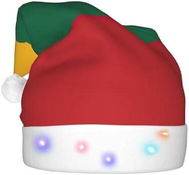 Lithuania Flag Print Santa Hat with LED Lights