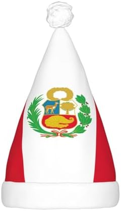 Peru Flag Christmas Hat with LED Lights