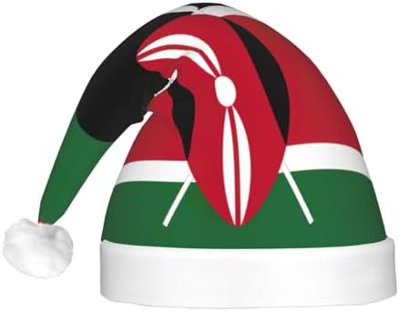 Kenya Flag Christmas Hat with LED Lights