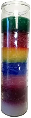 7 Color Layers Pillar Candle 8 Inches Tall