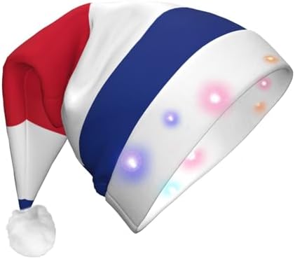 Costa Rica Flag Christmas Hat with LED Lights