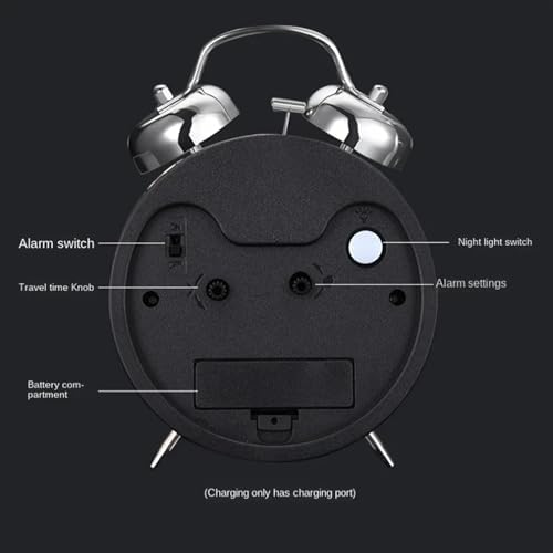 Sunrise Alarm Clock Night Light with Double Bell and Metal Frame