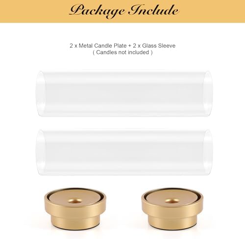 SUJUN Gold Hurricane Candle Holders Set of 2