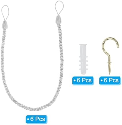 PATIKIL Curtain Tiebacks Ropes 6 Pack White