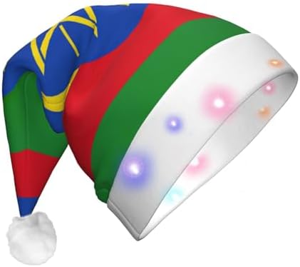 Ethiopia Flag Christmas Hat with LED Lights
