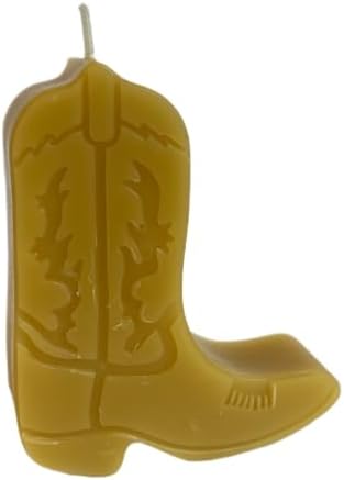 Beeswax Bliss Candle Co Handmade Cowboy Boot Pillar Unscented