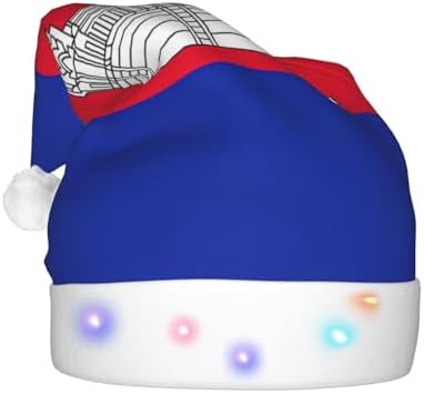 Cambodia Flag Christmas Hat with LED Lights