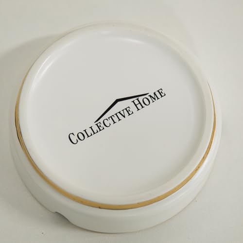 COLLECTIVE HOME Luxurious Ceramic Ashtray with Gold Edging