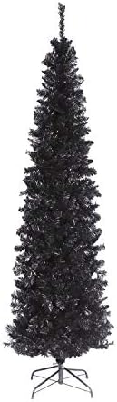 National Tree Company 6 Feet Artificial Christmas Tree with Black Tinsel and Stand