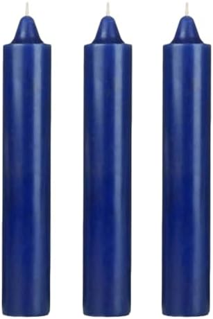 9 Inch Jumbo Pillar Candle for Witch Altar Spells Blue 3 Pack
