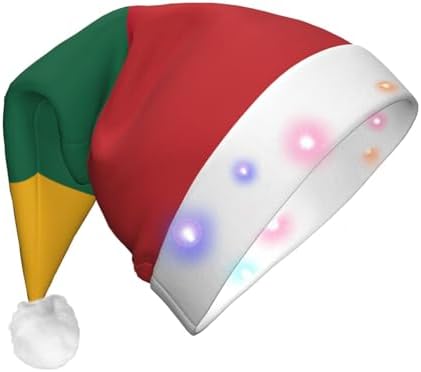Lithuania Flag Print Santa Hat with LED Lights