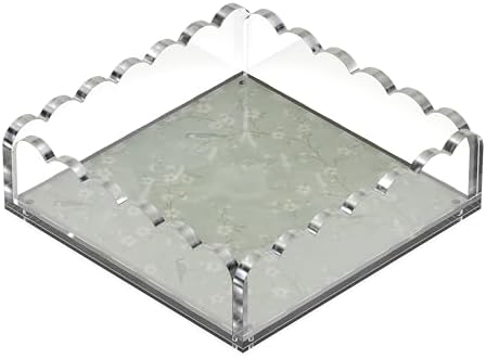 8 x 8 Scalloped Acrylic Tray with Magnetic Mat