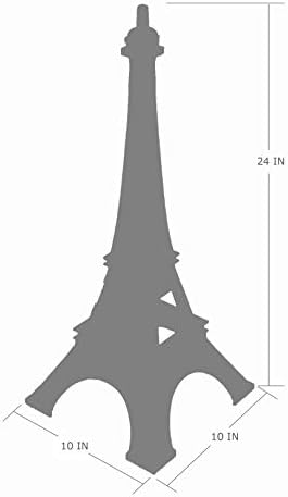 Allgala 24 Inch Eiffel Tower Statue Decor Alloy Metal White