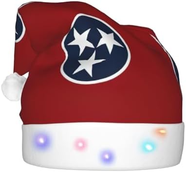Tennessee State Flag Print Christmas Hat with LED