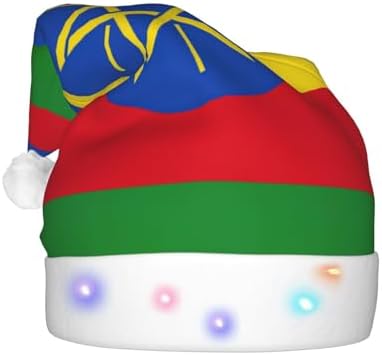 Ethiopia Flag Christmas Hat with LED Lights