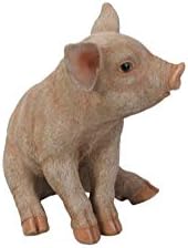 10 Inch Small Sitting Pig Outdoor Garden Statue