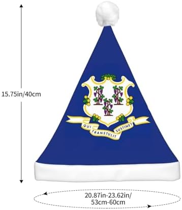 Connecticut State Flag Christmas Hat with LED Lights
