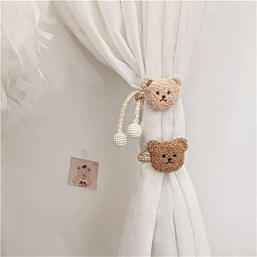 2 Pack Cartoon Bear Curtain Tiebacks White