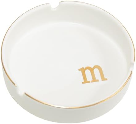 COLLECTIVE HOME Luxurious Ceramic Ashtray with Gold Edging