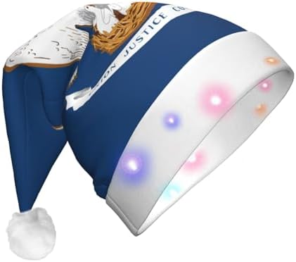 Louisiana State Flag Christmas Hat with LED Lights 1