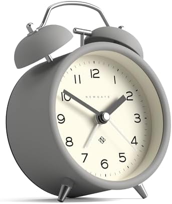 NEWGATE Charlie Bell Echo Alarm Clock Modern Retro Design Grey