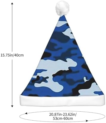 Blue Camo Print LED Christmas Hat for Adults