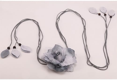 KDUPUP 2 Pcs Country Style Flower Curtain Tiebacks Grey