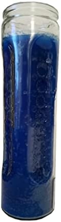 Staci19 Blue Pillar Candle 8 Inch Tall