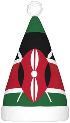 Kenya Flag Christmas Hat with LED Lights