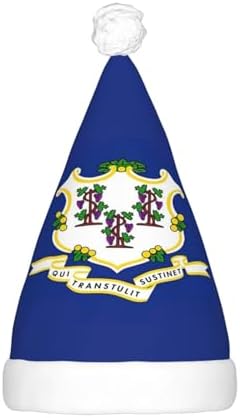 Connecticut State Flag Christmas Hat with LED Lights
