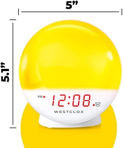 Westclox Sunrise Alarm Clock with Dimmable Nightlight and Sunset Simulator