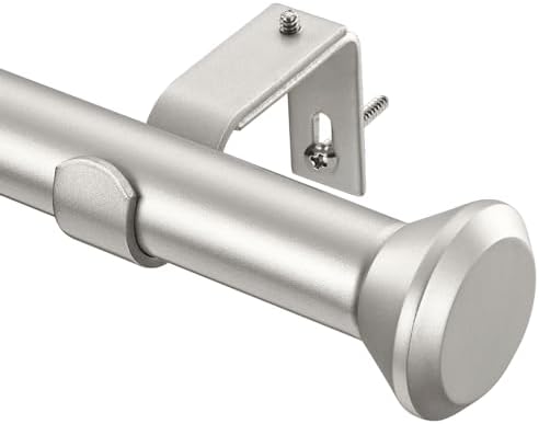 Heavy Duty Curtain Rods 28-48 Inches Silver Adjustable with Diamond Finials