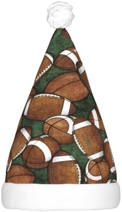 Football Green Print Christmas Hat with LED Lights