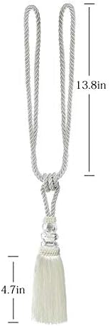 BEL AVENIR 4 Pack Crystal Curtain Tiebacks with Tassels