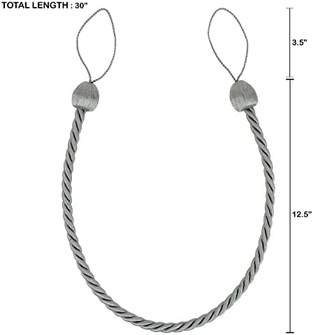 2 Pack Charcoal Polyester Curtain Tiebacks 1