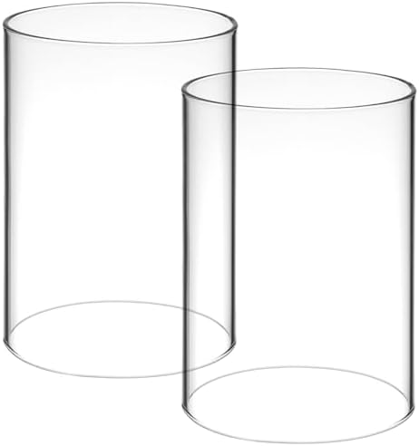 Holibanna Cylinder Vases 2pcs Candle Chimney Glass Holder