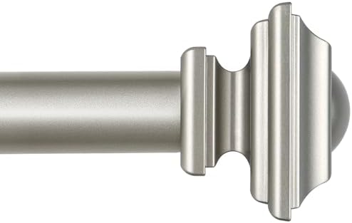 KAMANINA 1 Inch Curtain Rods Adjustable 32-58 Inches Antique Silver