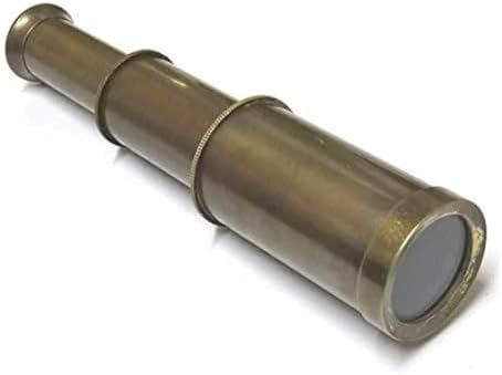 NauticalMart Marine Brass Telescope 6 Inch Antique Finish with Leather Case