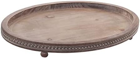 Festwind Decorative Oval Wooden Tray - Distressed Brown