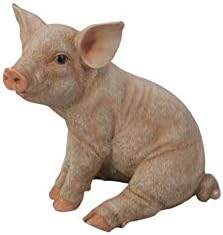 10 Inch Small Sitting Pig Outdoor Garden Statue